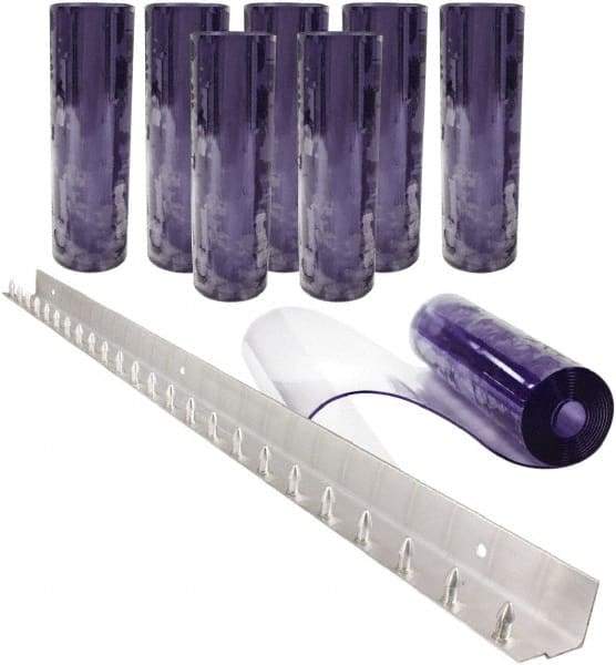 Aleco - 4' Door Width x 8' Door Height PVC Clear Smooth Strip Door Kit - Clear - Apex Tool & Supply