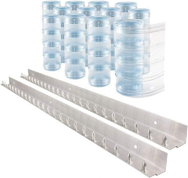 Aleco - 8' Door Width x 10' Door Height PVC Clear Ribbed Strip Door Kit - Clear - Apex Tool & Supply