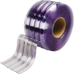 TMI, LLC - Clear Ribbed Bulk Strip Roll Dock Curtain Strips - 8" Wide x 75' Long x 0.072" Thick, PVC - Apex Tool & Supply