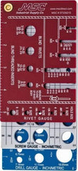 BoltSize-It - 0.06 to 3/4 Inch, Plastic, Inch and Metric Thread Screw Checker - 3 Leaves, 16 Thread per Inch, Rivet Gauge; Screw Gauge; Drill Gauge - Apex Tool & Supply