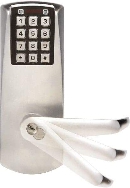 Kaba Access - Self Powered Privacy Lever Lockset for 1-3/8 to 2-1/4" Thick Doors - 2-3/4" Back Set, 6 or 7 Pin Length Best & Compatible (Core Not Included) Cylinder, Satin Chrome Finish - Apex Tool & Supply