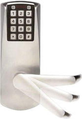 Kaba Access - Self Powered Lever Lockset for 1-3/8 to 2-1/4" Thick Doors - 2-3/4" Back Set, Nonkey Override Cylinder, Satin Chrome Finish - Apex Tool & Supply