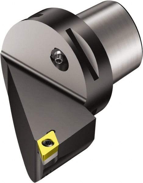 Sandvik Coromant - Right Hand Cut, Size C6, DCMT 3(2.5)2 Insert Compatiblity, Modular Turning & Profiling Cutting Unit Head - 45mm Ctr to Cutting Edge, 65mm Head Length, Through Coolant, Series CoroTurn 107 - Apex Tool & Supply