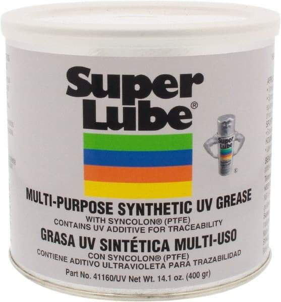Synco Chemical - 14.1 oz Canister Synthetic Lubricant w/PTFE General Purpose Grease - Translucent White, Food Grade, 450°F Max Temp, NLGIG 2, - Apex Tool & Supply