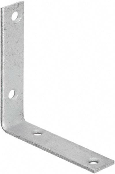 National Mfg. - 4" Long x 7/8" Wide, Galvanized Steel, Corner Brace - Galvanized - Apex Tool & Supply