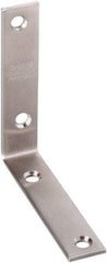 National Mfg. - 4" Long x 7/8" Wide, Stainless Steel, Corner Brace - Stainless Steel Coated - Apex Tool & Supply