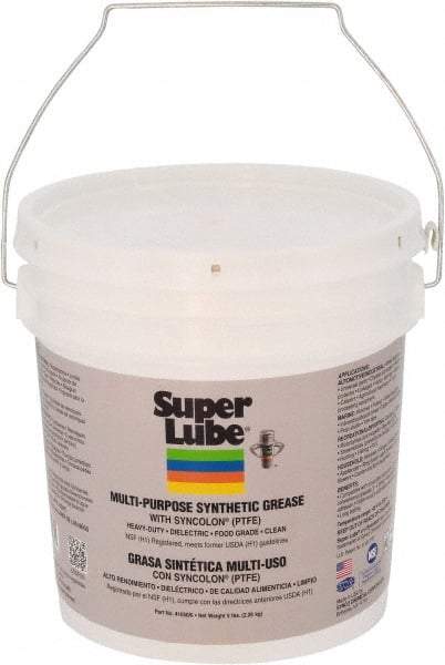 Synco Chemical - 5 Lb Pail Synthetic Lubricant w/PTFE General Purpose Grease - Translucent White, Food Grade, 450°F Max Temp, NLGIG 0, - Apex Tool & Supply