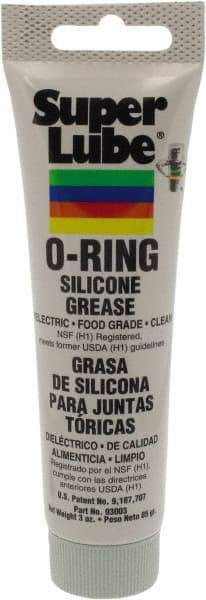 Synco Chemical - 3 oz Tube Silicone General Purpose Grease - Translucent White, Food Grade, 450°F Max Temp, NLGIG 2, - Apex Tool & Supply