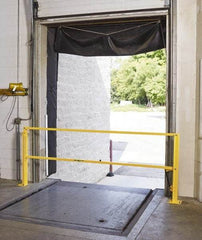 FabEnCo - Powder Coated Carbon Steel Rail Safety Gate - Fits 120" Clear Opening, 1-1/2" Wide x 42" Door Height, 88 Lb, Yellow - Apex Tool & Supply