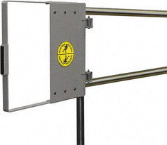 FabEnCo - Carbon Steel Self Closing Rail Safety Gate - Fits 24 to 30" Clear Opening, 1-1/2" Wide x 22" Door Height, 28 Lb, Gray - Apex Tool & Supply
