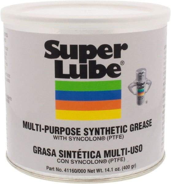 Synco Chemical - 14.1 oz Canister Synthetic Lubricant w/PTFE General Purpose Grease - Translucent White, Food Grade, 450°F Max Temp, NLGIG 000, - Apex Tool & Supply