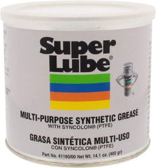 Synco Chemical - 14.1 oz Canister Synthetic Lubricant w/PTFE General Purpose Grease - Translucent White, Food Grade, 450°F Max Temp, NLGIG 00, - Apex Tool & Supply