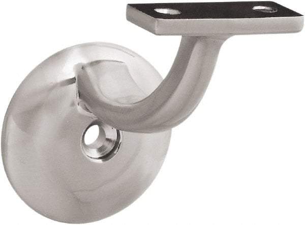 National Mfg. - 250 Lb Capacity, Satin Nickel Coated, Handrail Bracket - 3" Long, 6.4" High, 0.900" Wide - Apex Tool & Supply