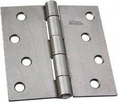 National Mfg. - 4" Wide x 4" High, Steel, Square Corner Residential Hinge - Zinc Plated - Apex Tool & Supply