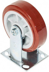 Greenlee - 6" Diam x 2" Wide x 7-1/2" OAH Top Plate Mount Rigid Caster - Polyurethane over Polyolefin, 900 Lb Capacity, 2-3/4 x 3-1/2" Plate - Apex Tool & Supply
