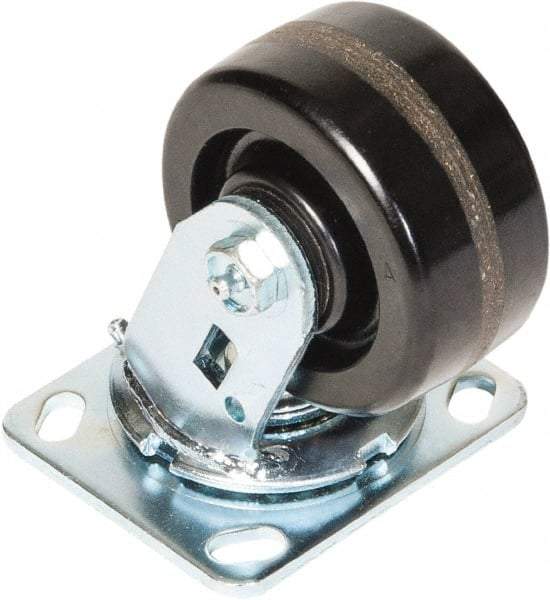 Greenlee - 4" Diam x 2" Wide x 5-5/8" OAH Top Plate Mount Swivel Caster - Phenolic, 800 Lb Capacity, 2-3/4 x 3-1/2" Plate - Apex Tool & Supply