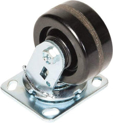 Greenlee - 4" Diam x 2" Wide x 5-5/8" OAH Top Plate Mount Swivel Caster - Phenolic, 800 Lb Capacity, 2-3/4 x 3-1/2" Plate - Apex Tool & Supply