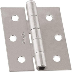 National Mfg. - 3" Long x 2-1/2" Wide, Non-Spring/Non Self-Closing Hinge - Steel, Zinc Plated Finish - Apex Tool & Supply