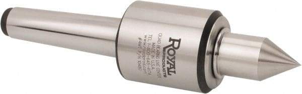 Royal Products - MT3 Morse Taper, 1.7" Head Diam Live Center - 6,000 Max RPM, 2.12" Head Length, 0.88" Point Diam, 1-3/4" Point Len, 465 Lb Max Workpc, Long Point - Apex Tool & Supply