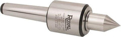 Royal Products - MT3 Morse Taper, 1.7" Head Diam Live Center - 6,000 Max RPM, 2.12" Head Length, 0.88" Point Diam, 1-3/4" Point Len, 465 Lb Max Workpc, Long Point - Apex Tool & Supply
