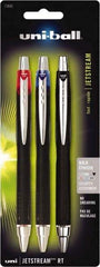 Uni-Ball - Roller Ball 1mm Retractable Pen - Black, Red & Blue - Apex Tool & Supply