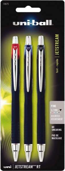 Uni-Ball - Roller Ball 0.7mm Retractable Pen - Black, Red & Blue - Apex Tool & Supply