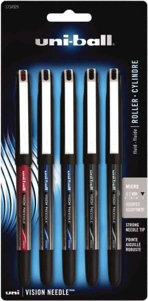 Uni-Ball - Roller Ball 0.5mm Stick Pen - Black, Red & Blue - Apex Tool & Supply