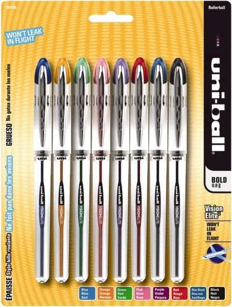 Uni-Ball - Roller Ball 0.5mm Refill Cards - Black, Blue, Black/Blue, Green, Orange, Pink, Purple & Red - Apex Tool & Supply