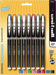 Uni-Ball - Roller Ball 0.8mm Stick Pen - Black, Blue, Black, Blue, Green, Orange, Pink, Purple & Red - Apex Tool & Supply