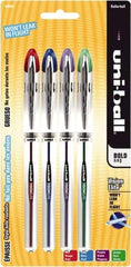 Uni-Ball - Roller Ball 0.8mm Stick Pen - Blue, Green, Purple & Red - Apex Tool & Supply