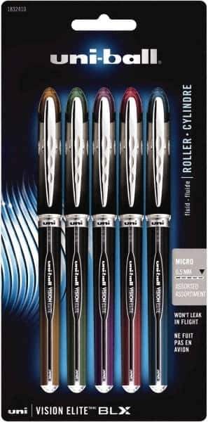 Uni-Ball - Roller Ball 0.5mm Stick Pen - Brown & Black, Green & Black, Purple & Black, Red & Black, Blue & Black - Apex Tool & Supply