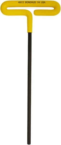 Bondhus - 1/4" Hex, T-Handle Cushion Grip, Hex Key - 251mm OAL, Inch System of Measurement - Apex Tool & Supply