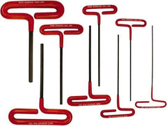 Bondhus - 8 Piece T-Handle Cushion Grip Hex Key Set - Hex Range 2 to 10mm - Apex Tool & Supply