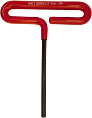 Bondhus - 8mm Hex, T-Handle Cushion Grip, Hex Key - 187mm OAL, Metric System of Measurement - Apex Tool & Supply