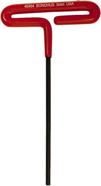 Bondhus - 5mm Hex, T-Handle Cushion Grip, Hex Key - 172mm OAL, Metric System of Measurement - Apex Tool & Supply