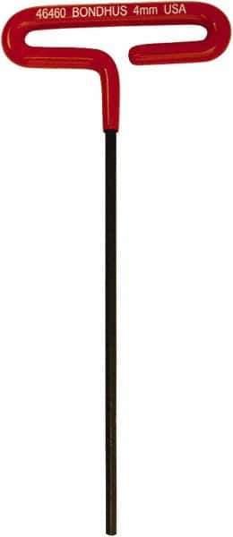 Bondhus - 4mm Hex, T-Handle Cushion Grip, Hex Key - 170mm OAL, Metric System of Measurement - Apex Tool & Supply