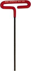 Bondhus - 4mm Hex, T-Handle Cushion Grip, Hex Key - 170mm OAL, Metric System of Measurement - Apex Tool & Supply