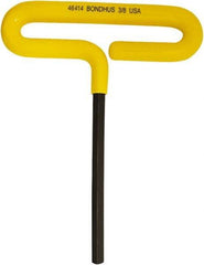 Bondhus - 3/8" Hex, T-Handle Cushion Grip, Hex Key - 191mm OAL, Inch System of Measurement - Apex Tool & Supply