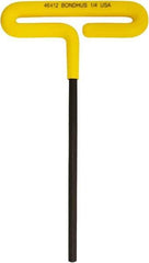 Bondhus - 1/4" Hex, T-Handle Cushion Grip, Hex Key - 175mm OAL, Inch System of Measurement - Apex Tool & Supply
