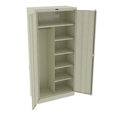 Tennsco - 6 Shelf Combination Storage Cabinet - Steel, 36" Wide x 18" Deep x 78" High, Champagne/Putty - Apex Tool & Supply