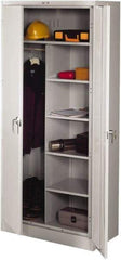 Tennsco - 6 Shelf Combination Storage Cabinet - Steel, 36" Wide x 18" Deep x 78" High, Black - Apex Tool & Supply