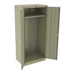 Tennsco - 2 Shelf Wardrobe Storage Cabinet - Steel, 36" Wide x 24" Deep x 78" High, Sand - Apex Tool & Supply