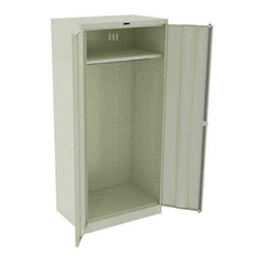 Tennsco - 2 Shelf Wardrobe Storage Cabinet - Steel, 36" Wide x 24" Deep x 78" High, Champagne/Putty - Apex Tool & Supply