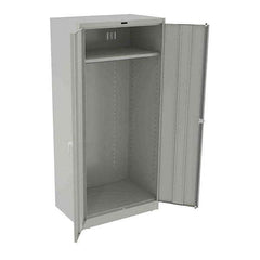 Tennsco - 2 Shelf Wardrobe Storage Cabinet - Steel, 36" Wide x 24" Deep x 78" High, Light Gray - Apex Tool & Supply