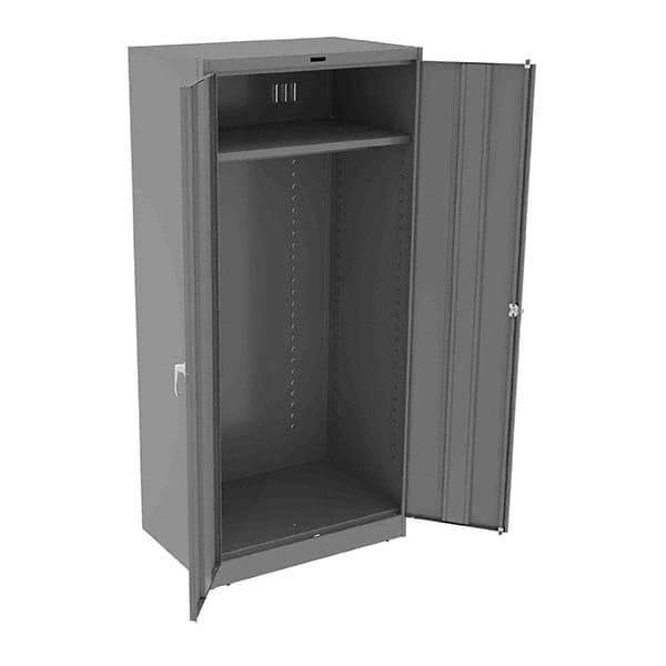 Tennsco - 2 Shelf Wardrobe Storage Cabinet - Steel, 36" Wide x 24" Deep x 78" High, Medium Gray - Apex Tool & Supply