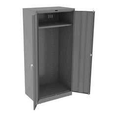 Tennsco - 2 Shelf Wardrobe Storage Cabinet - Steel, 36" Wide x 24" Deep x 78" High, Medium Gray - Apex Tool & Supply