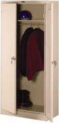 Tennsco - 2 Shelf Wardrobe Storage Cabinet - Steel, 36" Wide x 18" Deep x 78" High, Light Gray - Apex Tool & Supply