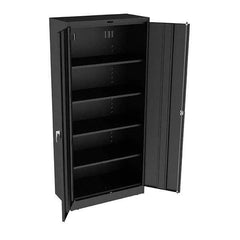 Tennsco - 5 Shelf Locking Storage Cabinet - Steel, 36" Wide x 18" Deep x 78" High, Black - Apex Tool & Supply