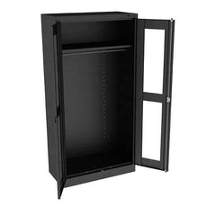 Tennsco - 2 Shelf Wardrobe Storage Cabinet - Steel, 36" Wide x 18" Deep x 72" High, Black - Apex Tool & Supply