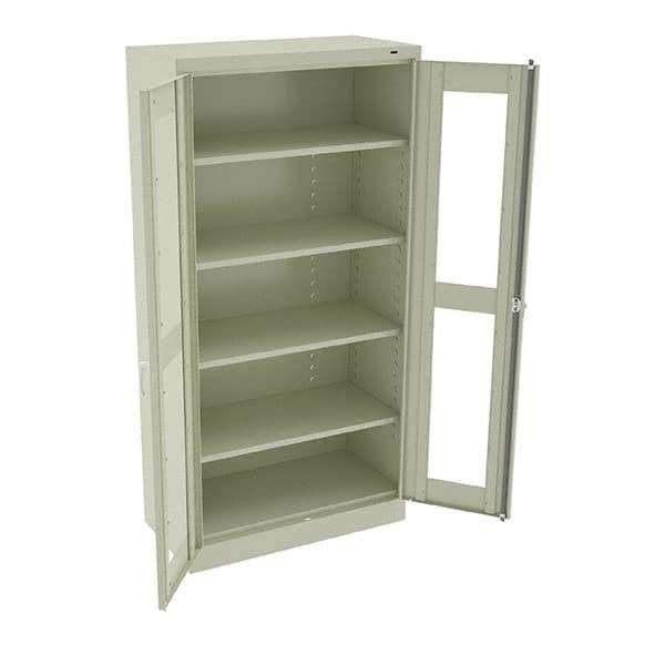 Tennsco - 5 Shelf Visible Storage Cabinet - Steel, 36" Wide x 18" Deep x 72" High, Champagne/Putty - Apex Tool & Supply